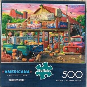 Country Store Americana Collection 500 Piece Jigsaw Puzzle with Poster Buffalo